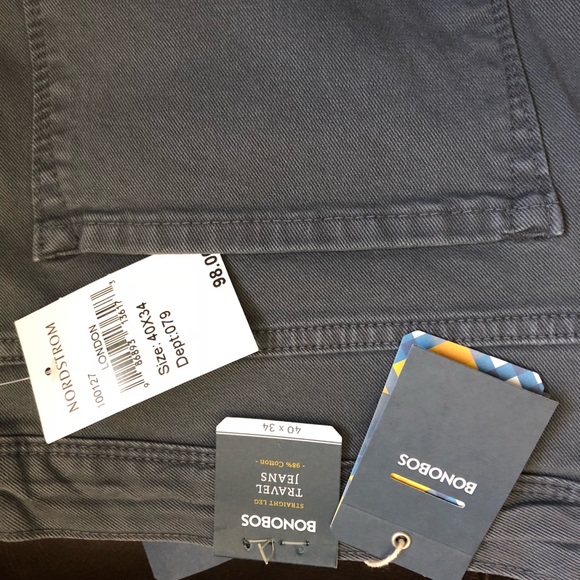 Dark Gray Bonobos Straight Leg Travel Jeans NWT - Picture 1 of 5